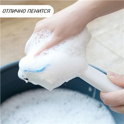 Двусторонний очиститель стекол и зеркал с водосгоном, абразивной губкой и пластиковой ручкой