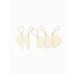 Елочные игрушки из бумаги, набор 5 штук, бежевые