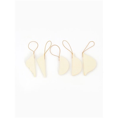 Елочные игрушки из бумаги, набор 5 штук, бежевые