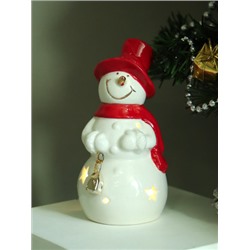 Фигурка Снеговик новогодний 13 см / FP23604 /уп 64/LED