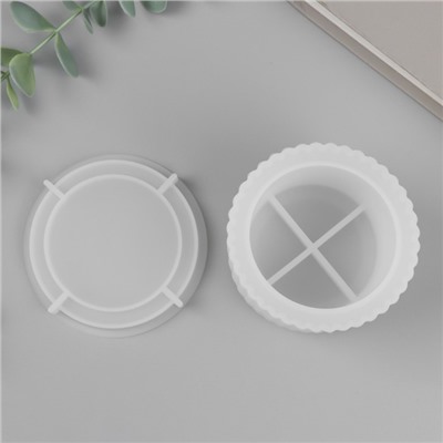 Молд силикононовый «Шкатулка. Рельеф» с крышкой 7.5×7.5×7.8 см