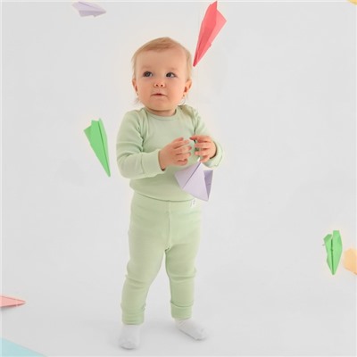 Комплект боди детских MINAKU: Basic Line BABY, рост 62-68 см, шалфей, бежевый