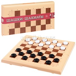 Игра настольная "Шашки-Шахматы" (бол, беж)