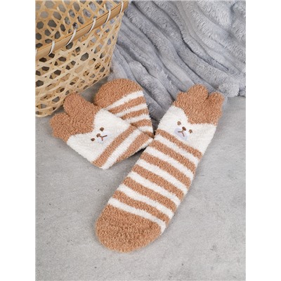 Носки женские флисовые р. 35-40 Лапки новогодний №11 / MNZ-16/11 /уп 12 /700654