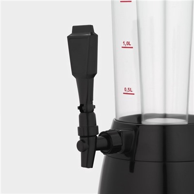 Башня пивная с ёмкостью для льда «Меркурий», 2.5 л, пластик, чёрная