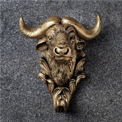 Настенный крючок декоративный «Буйвол», под бронзу, 7×10×12 см