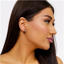 Серьги ювелирная бижутерия коллекция "Дубай", покрытие: позолота, вставка: керамика, цвет: черный, арт.214.436