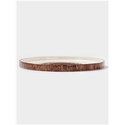 Тарелка Magistro Wood, d=25.3 см, фарфор, коричневая