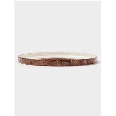 Тарелка Magistro Wood, d=25.3 см, фарфор, коричневая