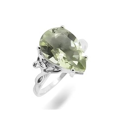 Кольцо из серебра зеленый аметист, Ягода