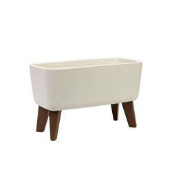 Кашпо для цветов «Флориан», 4.2 л, 39×20×24.5 см, пластиковое, на ножках, белое