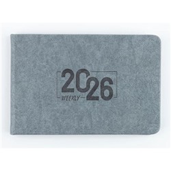 Планинг 2026 г. 160х105 мм 128 стр. "БЕРГАМО" серый 310110 Alpha-Trend