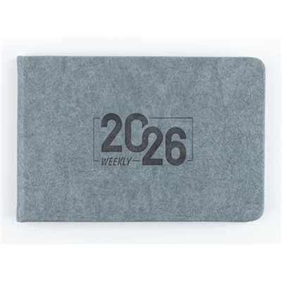 Планинг 2026 г. 160х105 мм 128 стр. "БЕРГАМО" серый 310110 Alpha-Trend