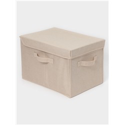 Короб стеллажный с крышкой LaDо́m, 38×26×24 см, бежевый, материал батист