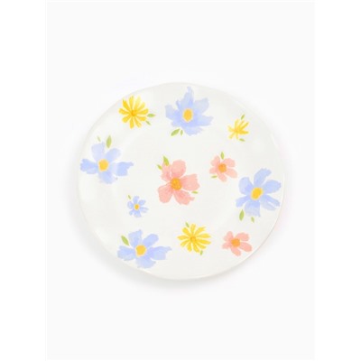 Тарелка плоская «Цветы», d=21.5 см, керамика