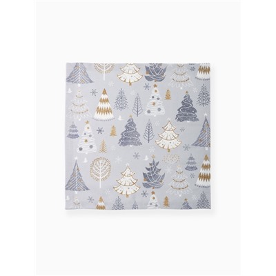 Набор салфеток сервировочных на стол, «Этель» Let it snow, 2 шт., серые, с декоративными кольцами, 40×40 см