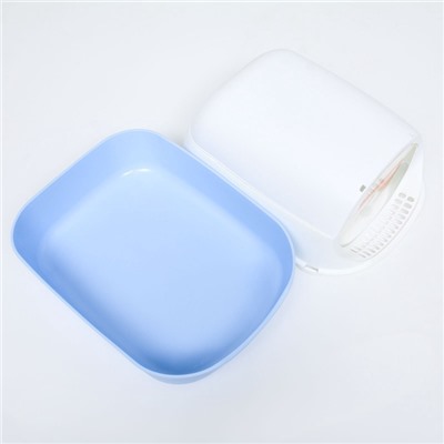 Туалет-домик 43×32×28 см, пластик, белый, синий