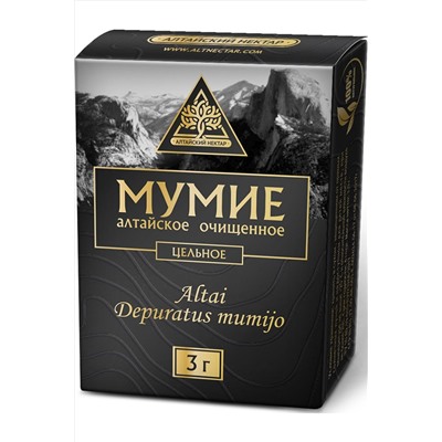 Мумиё очищенное "Алтайский Нектар", цельное 3г ЭКОПРОДУКТЫ, 1190350