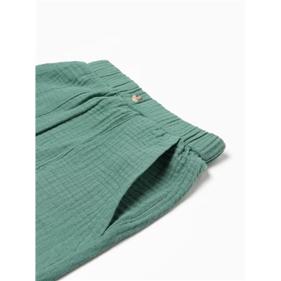 Брюки «Крошка Я. Муслин», рост 92 см, зелёные