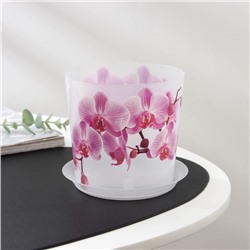 Горшок для орхидей с поддоном IDEA «Деко», 1.2 л, пластиковый, прозрачный