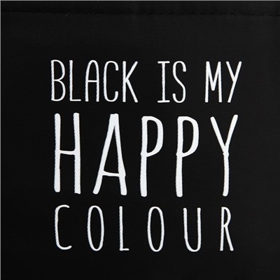 Сумка молодёжная на длинном ремне Black is my happy color, 20×15×3 см, отдел на молнии, чёрная