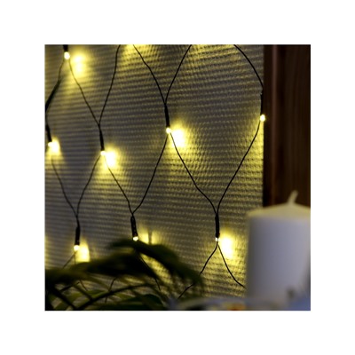 Гирлянда «Сеть» 2×2 м, IP20, тёмная нить, 224 LED, свечение тёплое белое, 8 режимов, 220 В