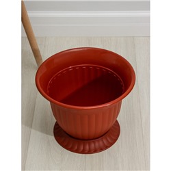 Горшок для цветов «Венеция», 10 л, пластиковый, коричневый