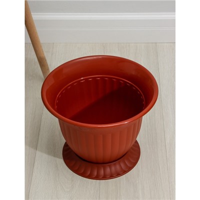 Горшок для цветов «Венеция», 10 л, пластиковый, коричневый