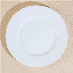 Тарелки Luminarc TRIANON, d=25 см, обеденные, набор 6 шт., стеклокерамика, белые