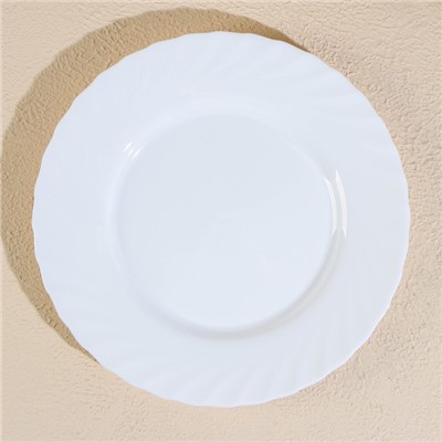 Тарелки Luminarc TRIANON, d=25 см, обеденные, набор 6 шт., стеклокерамика, белые