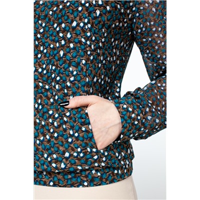 Блузка женская  4090-24/01/Коричневый, синий