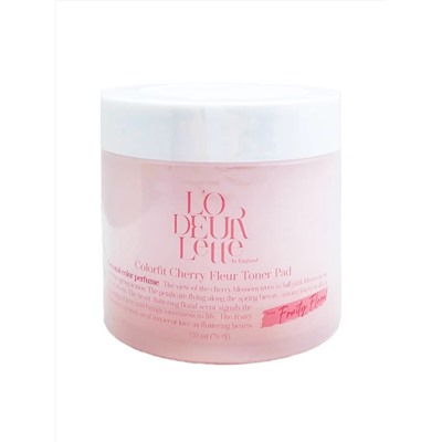 LODEURLETTE Тонер-пэды для тусклой кожи лица / In England Colorfit Cherry Fleur, 150 мл 25304