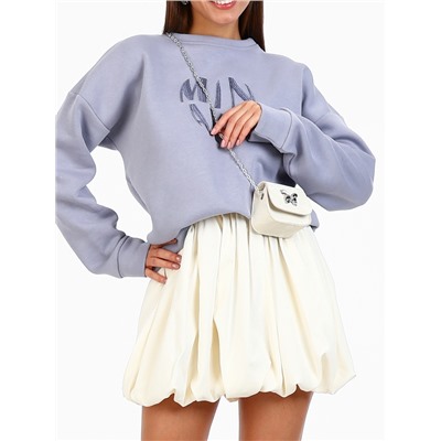 Сумка мини-клатч на магните, на длинной цепочке, белая