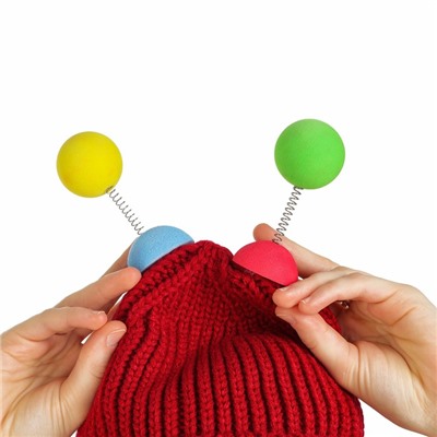 Карнавальная шапка «Глазастик» с рожками р-р 56-58, бордовая