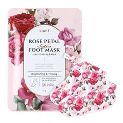 Petitfee Маска-носочки для ног с экстрактом розы KOELF Rose Petal Satin Foot Mask