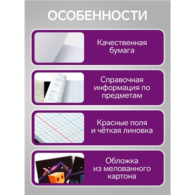 Набор предметных тетрадей А5, 36 листов Сalligrata «Пиксели», 10 предметов