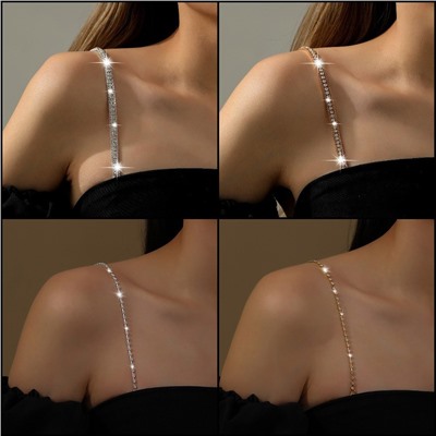 Бретели блестящие со стразами для бюстгальтера, Комплект 2 штуки.