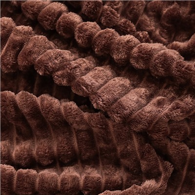 Плед «Этель. Клетка», 150×200 см, корал-флис, коричневый
