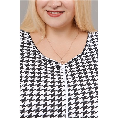 Халат домашний на молнии больших размеров Х-01 гусиная лапка