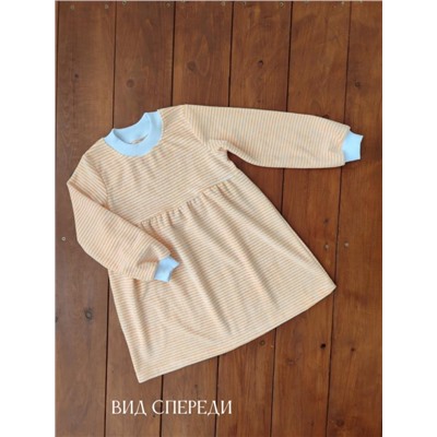 Платье Велюр с длинным рукавом 33054 (Желтый)