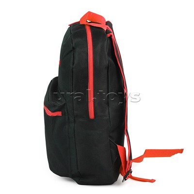 Рюкзак "Black" подростковый 40x29x17 см (14 л) 250 г, 1 отделение на молнии, 1 передний карман, черный с красным
