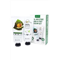 Jigott Набор кремов для рук и ног с экстрактом слизи улитки / Real Moisture Snail Hand & Foot Set, 100 мл x 2 KRISTALLER, 1114000