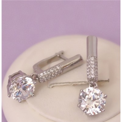 Серьги родий  H01-5039