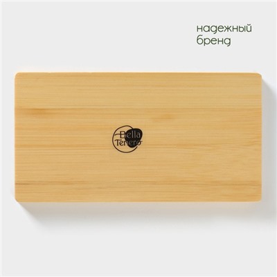 Набор для специй BellaTenero «Эстет. Грани», солонка, перечница 100 мл, на бамбуковой подставке, фарфор, белый