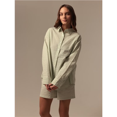 Сорочка ночная женская SL HOME Basic, размер 44-46, зелёная