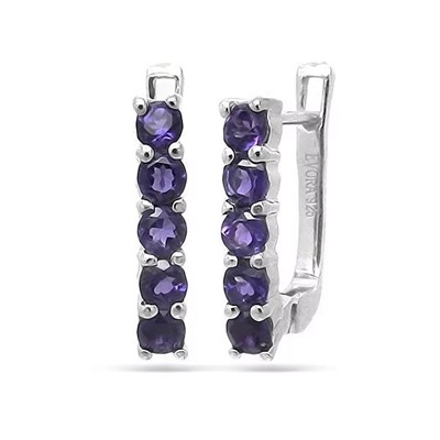 Серьги из серебра аметист, Аир