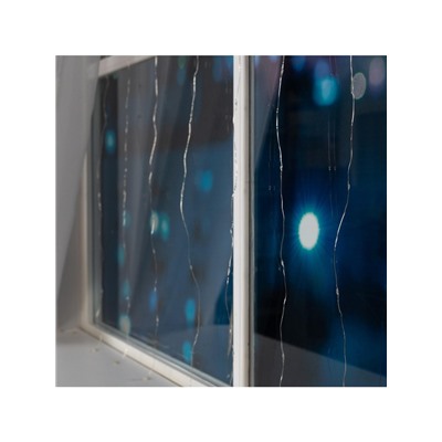 Гирлянда «Занавес» 1×1 м роса, IP20, серебристая нить, 100 LED, свечение белое, 12 В