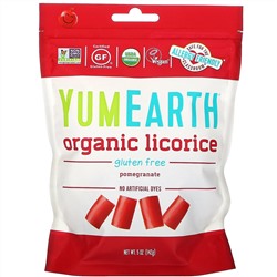 YumEarth, Мягкая пищевая безглютеновая гранатовая лакрица + вкусная, 5 унций (142 г)