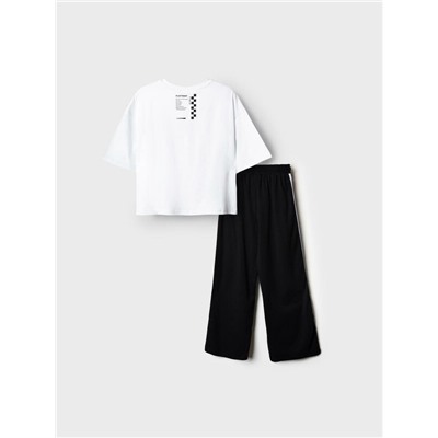 Комплект трикотажный для девочек: фуфайка (футболка), брюки