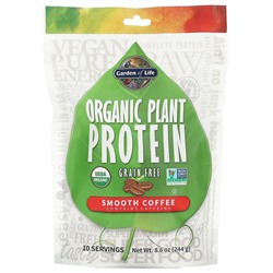 Garden of Life, Organic Plant Protein, Grain Free, Smooth Coffee, 8.6 oz (244 g)